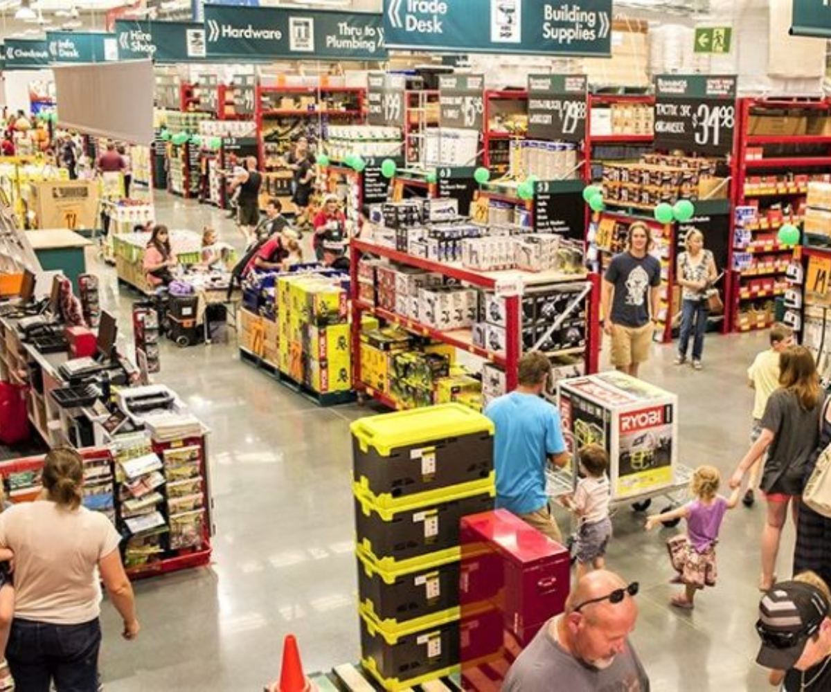 Building sign, desk & hardware supplies. Ryobi tools, plumbing shop