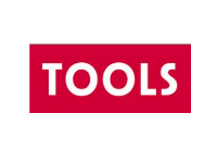 The 'TOOLS' logo in white text on a red rectangle against a black background.