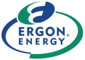 Ergon Energy logo, featuring a stylized green and blue 'e' over "ERGON ENERGY" text.