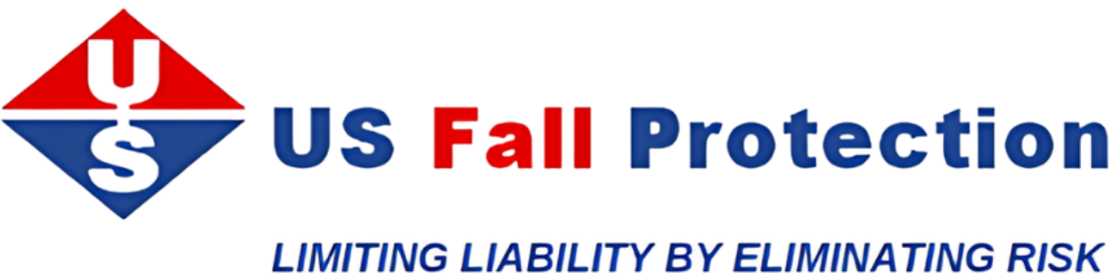 US Fall Protection logo with red and blue text and tagline ‘Limiting Liability by Eliminating Risk.’