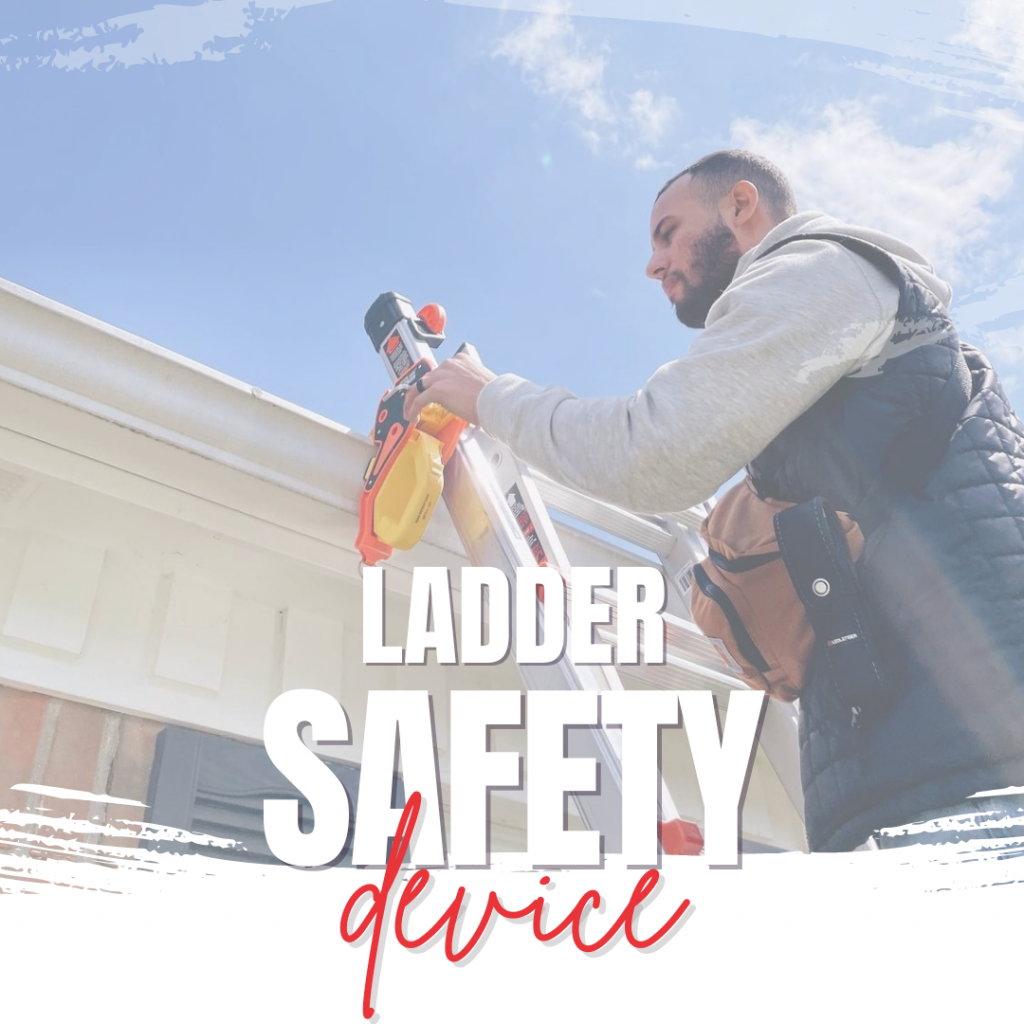 A man with a beard and a baseball cap holds a Lock Jaw Ladder Grip.