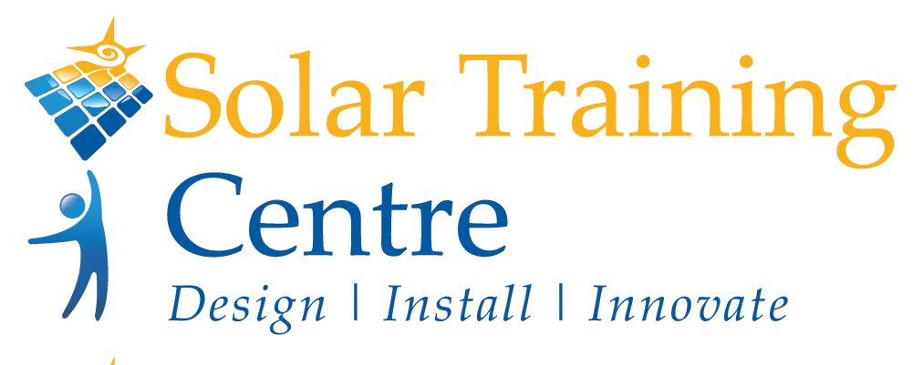 The Solar Training Centre logo with a stylized sun and a person figure.
